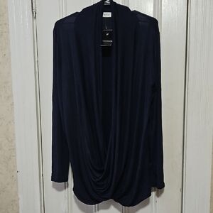 Free to Live Long Sleeve Nursing Top Lightweight Cardigan Navy XL NWT